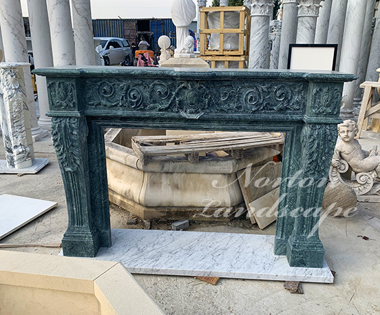Green luxury antique fireplace