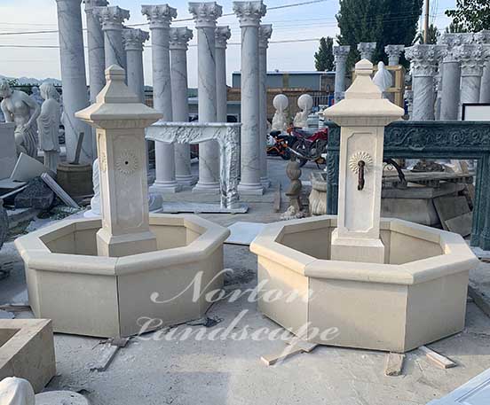 Antique French sandstone water fountain