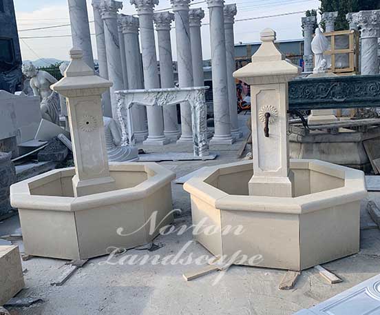 Antique French sandstone water fountain