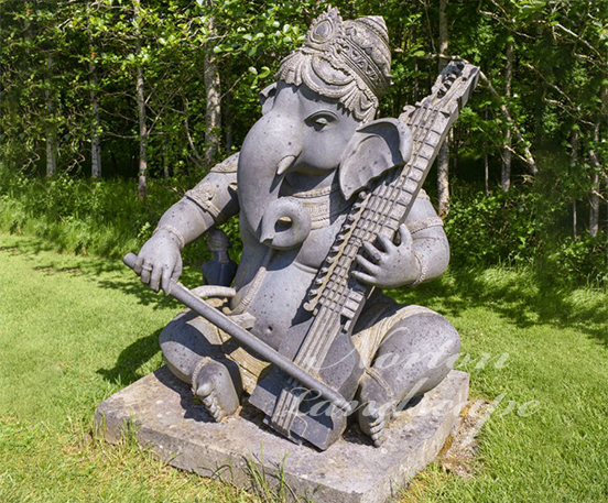 Garden stone ganesha with Musical instrument