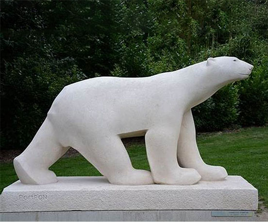 Garden decor stone polar bear statue