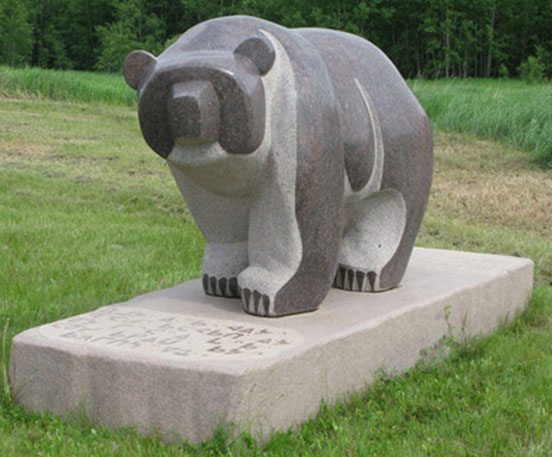 Garden decor stone polar bear statue