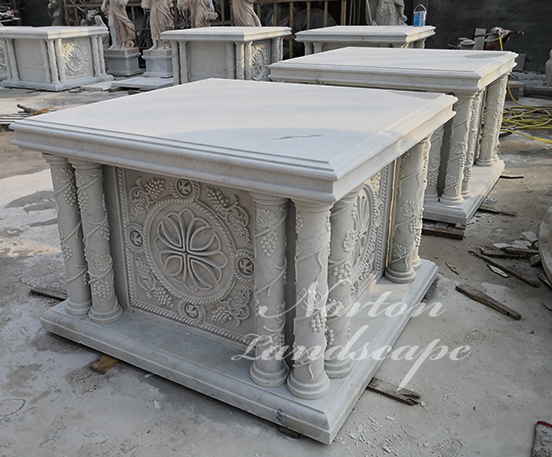 White marble altars