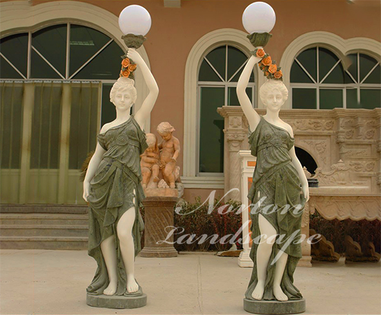 Marble lady statue lamp