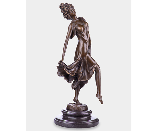 Bronze dancing girl statue