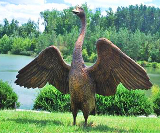 Bronze swans statue