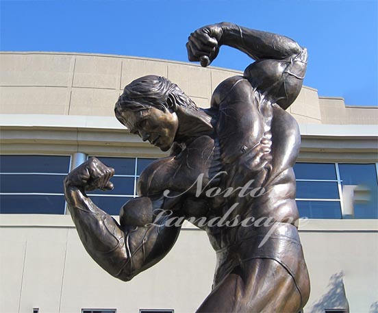 Bronze nude muscle man statue