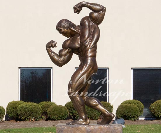 Bronze nude muscle man statue
