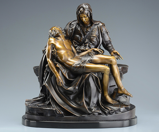 Bronze pieta statue