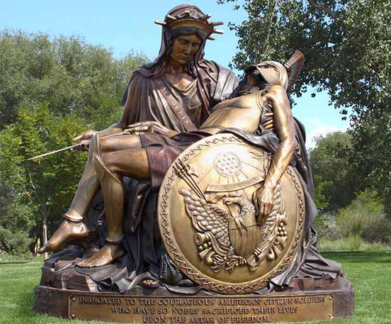 Bronze pieta statue