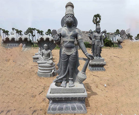 Granite lord hanuman statue