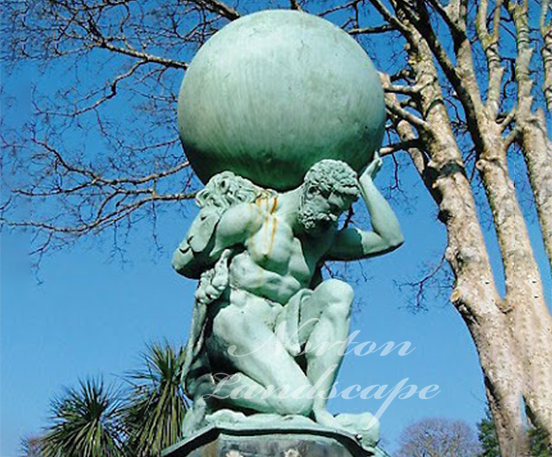 Outdoor garden decor large metal bronze statue atlas titan