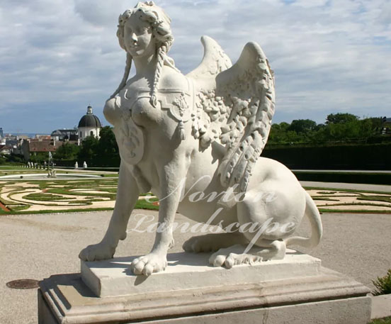 Marble sphinx statue