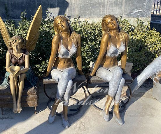 Bronze sex lady statue