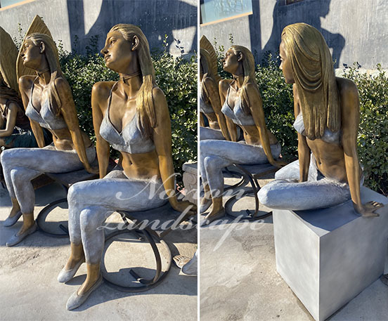 Bronze sex lady statue
