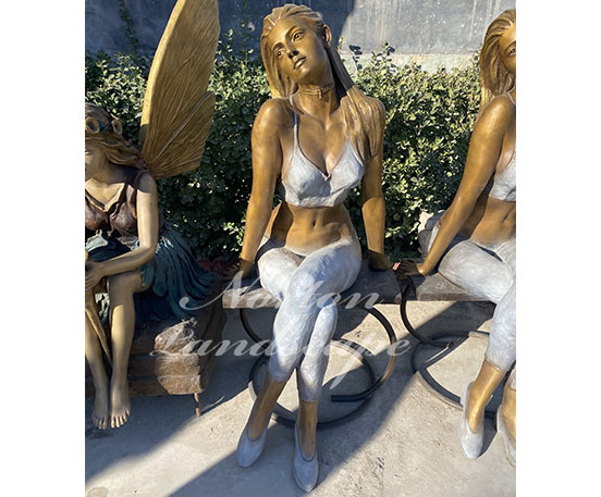 Bronze sex lady statue