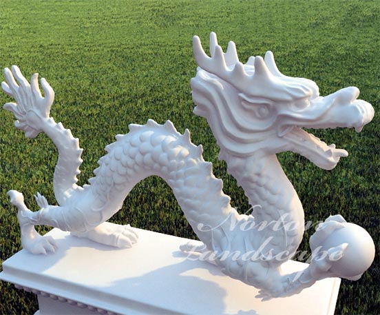 White marble chinese dragon statue