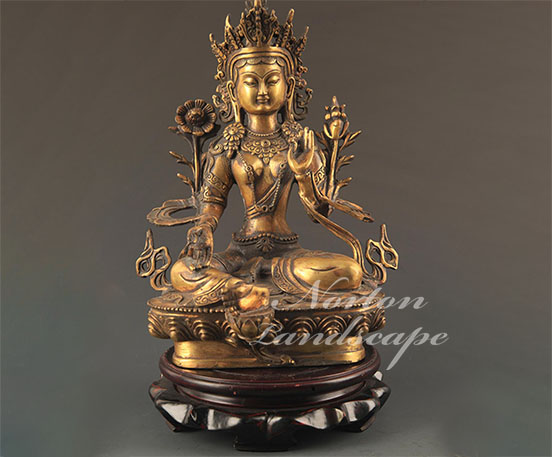 green tara brass statue