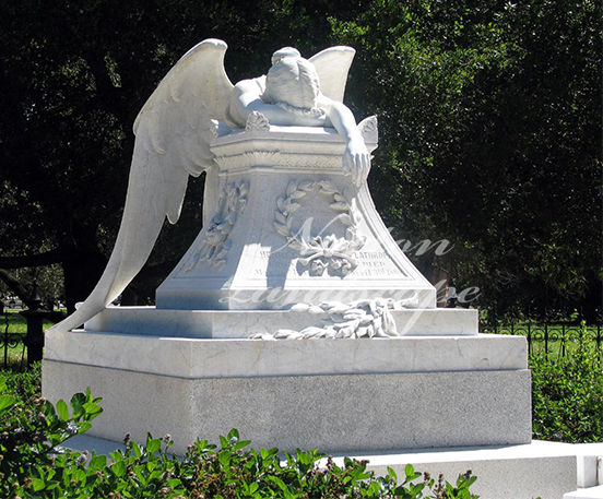 High quality hand carved stone marble weeping angel statue tombstone for  sale