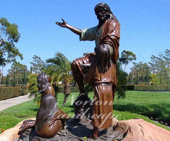 bronze jesus and children statues